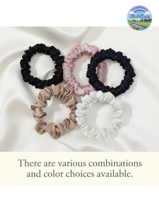 9 Pack 100 Real Mulberry Silk Hair Scrunchies - Soft Hair Ties for Women - No main image 4